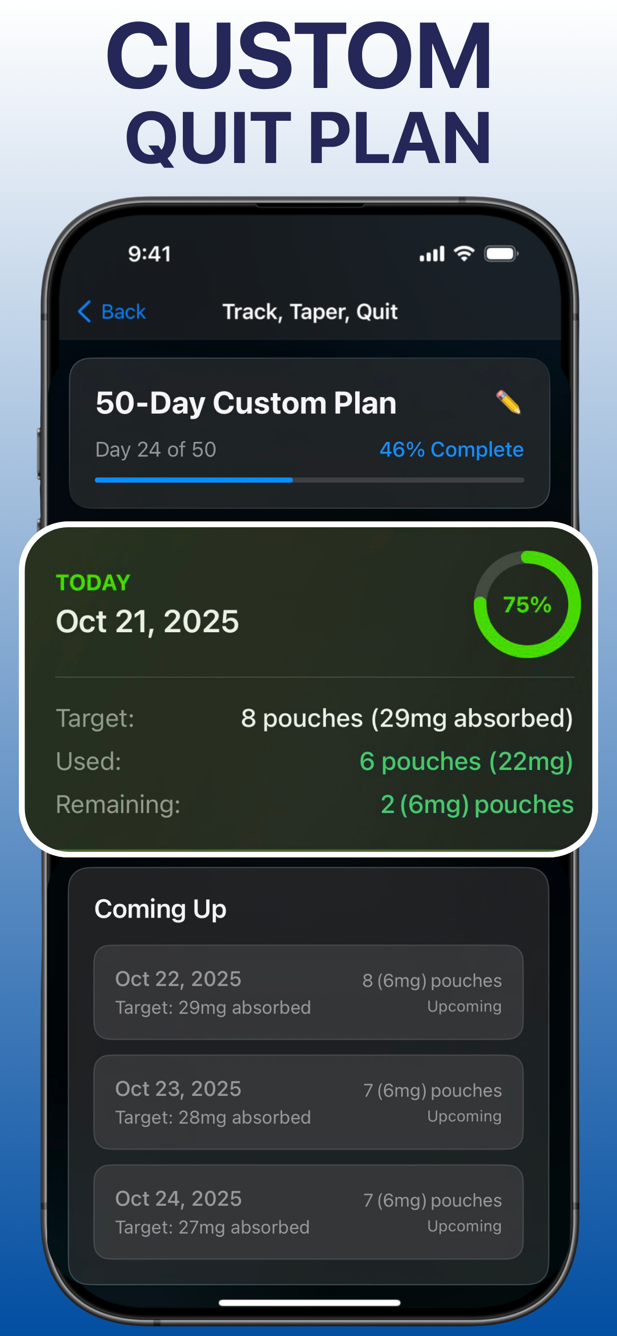 Custom 50-day quit plan